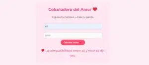 calcuadora de amor