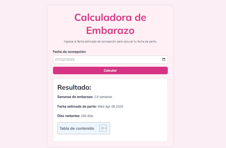 calculadora de embarazo